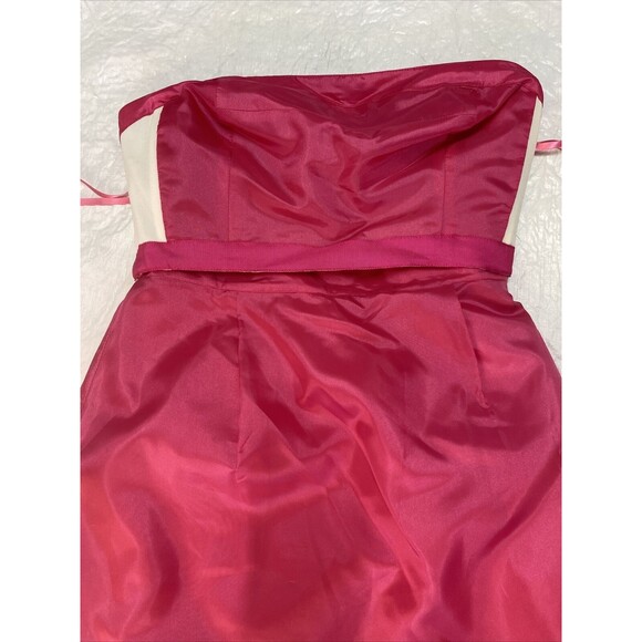 J Crew Mini Dress Size 2 Hot Pink Flamenco Pockets Lined Barbiecore Silk Cotton - Picture 15 of 15